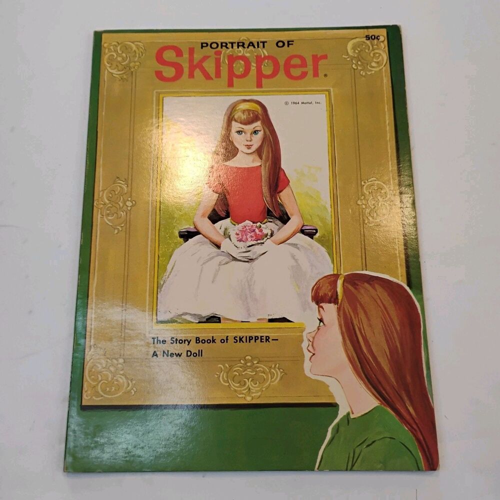 VTG Portrait of Skipper ~ Wonder Book ~ Barbie's Little Sister ~ Mattel 1964 NOS